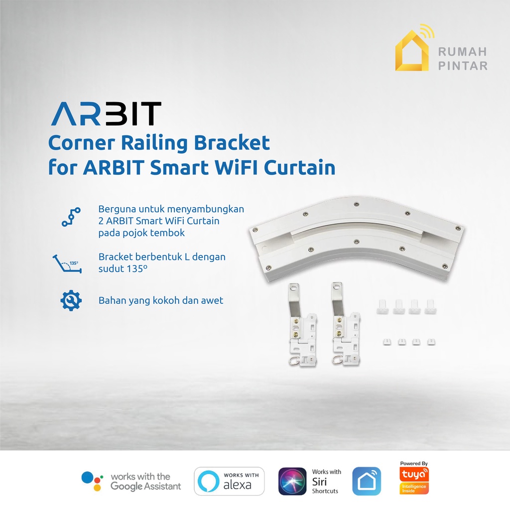 ARBIT Railing Siku Melengkung 135 Derajat untuk ARBIT Smart Curtain