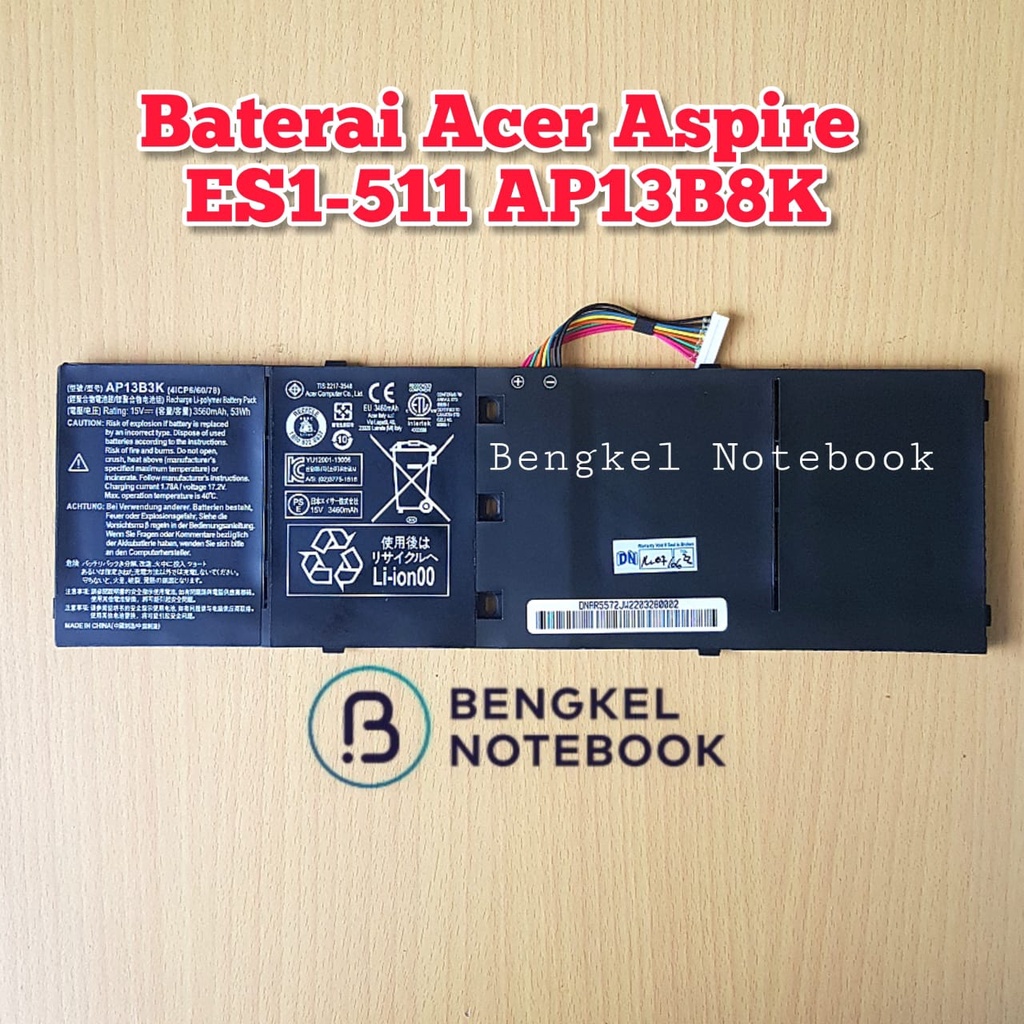 Baterai Acer Aspire V7-481 V7-481G M5-583P V5-572P V5-572G R7-571 V5-552 V5-572 R7-572 ES1-511 V5 V5-472P V5-473G AP13B8K 15.2V