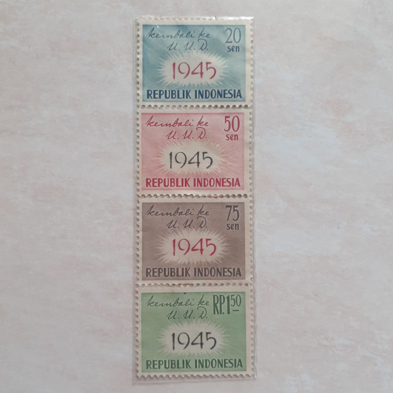 

(A) Perangko Indonesia Kembali ke UUD Tahun 1959 set lengkap - 4pcs