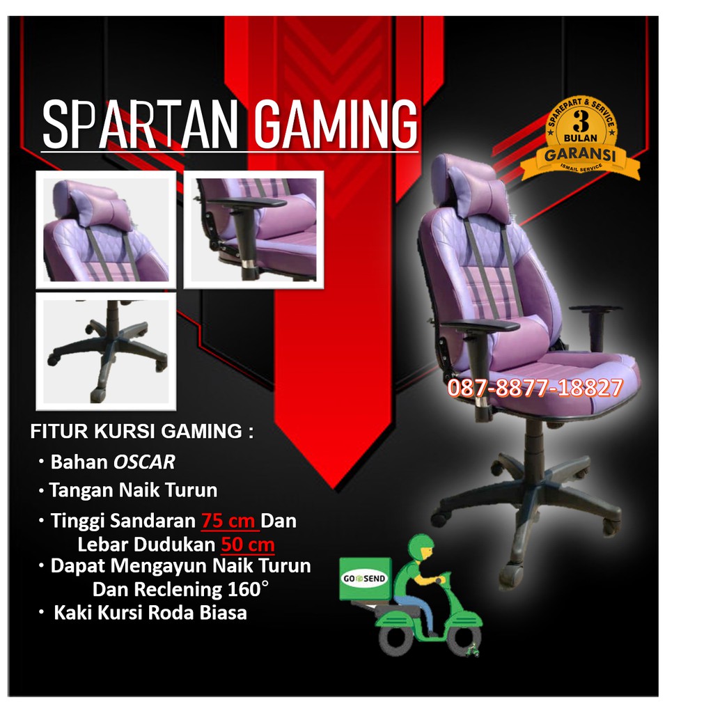 Pabrik Kursi Kerja Kanator Gaming Spartan Reclening bebas Pabrik Kursi Kerja Kanator Gaming Spartan Reclening bebas