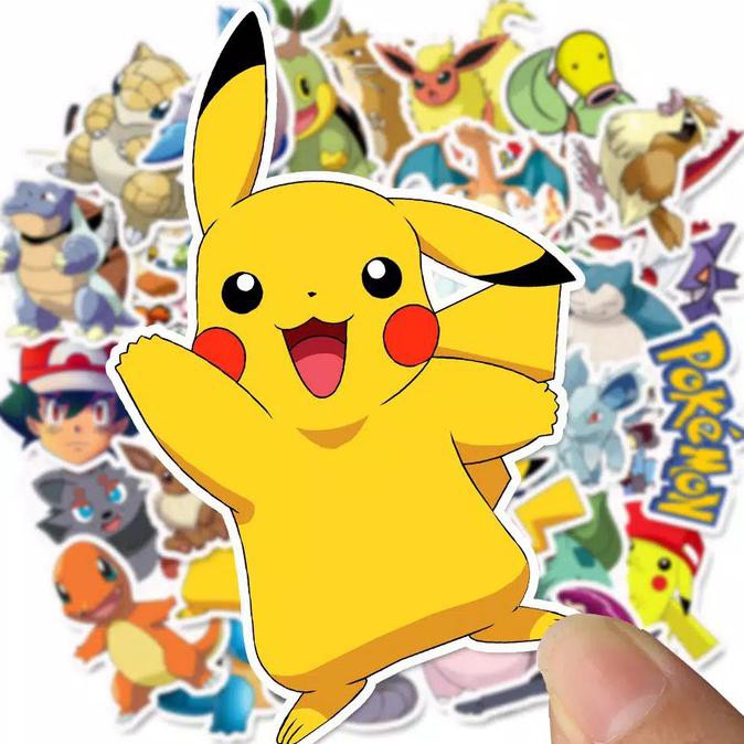 

50 pcs stiker motif pokemon pikachu - Sticker pokemon PROMO