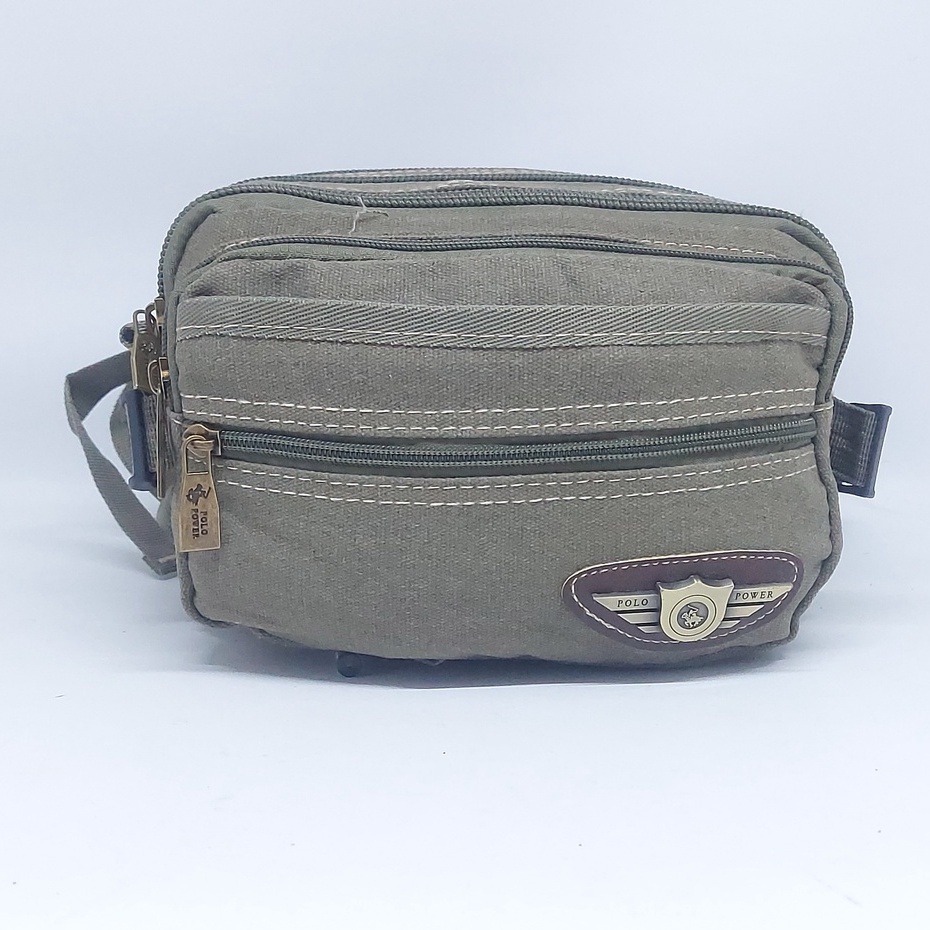 TAS PINGGANG KANVAS POLO POWER 5 RUANG / WAIST BAG KANVAS POLO ORIGINAL / TAS JALAN COWOK BANYAK RUANGAN BARU / TAS SELEMPANG MURAH BERKUALITAS  / TAS JUALAN