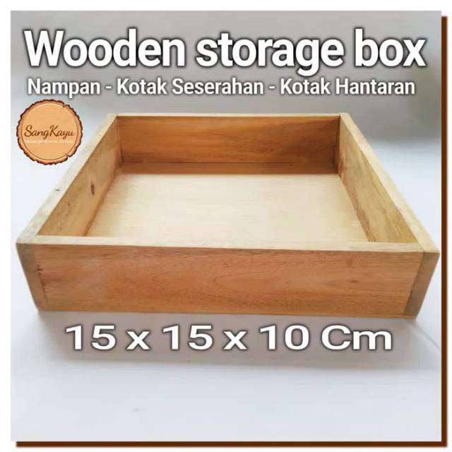 Wooden storage box 15x15x10Cm Nampan kotak kayu seserahan hantaran