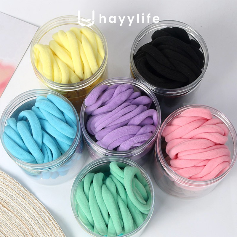 HAYYLIFE Ikat rambut nylon 50pcs / karet rambut kemasan toples  HL-BBA514-1