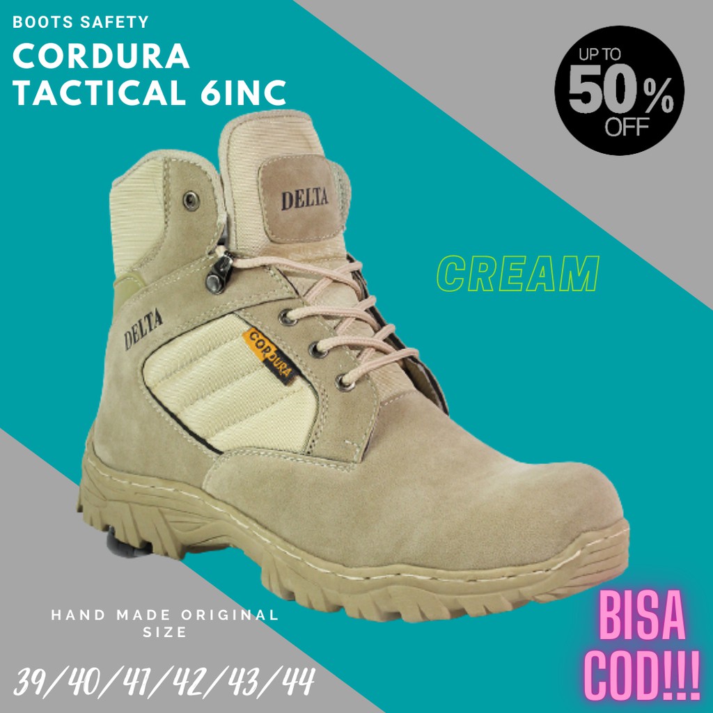 Sepatu Delta Tactical Low Cream 6'Inci Sepatu Hiking Touring Termurah Terlaris