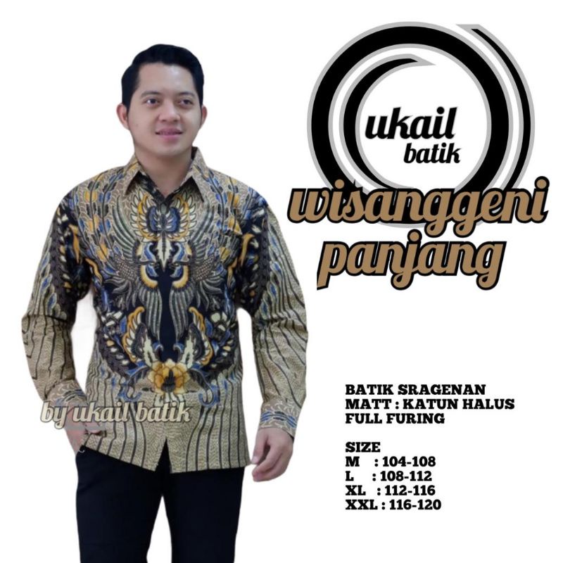 Wisanggeni Kemeja Batik Pria Lengan Panjang Full Furing Bahan Katun Halus Premium