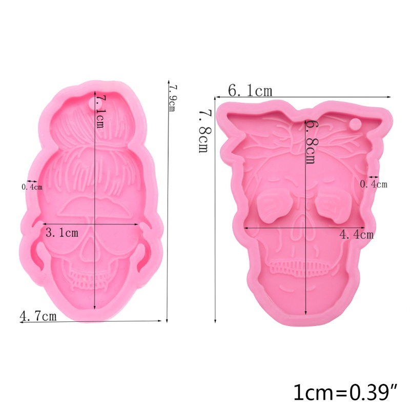 SIY  Skull Men Women Style Keychain Epoxy Resin Mold Key Chain Earrings Pendants Silicone Mould DIY Crafts Jewelry Decorations Casting Tools