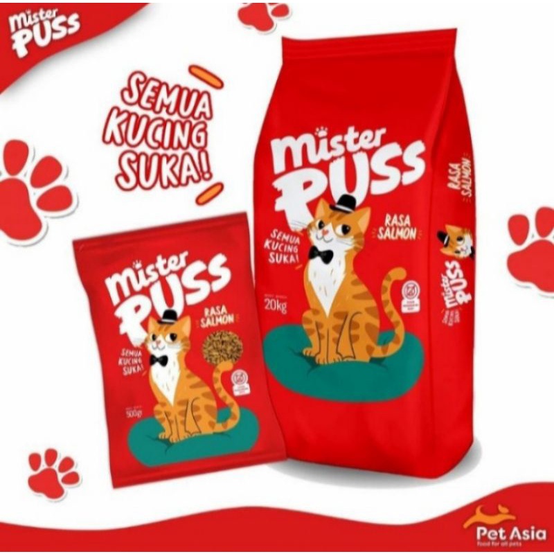 Makanan kucing mister puss 500gr frespack