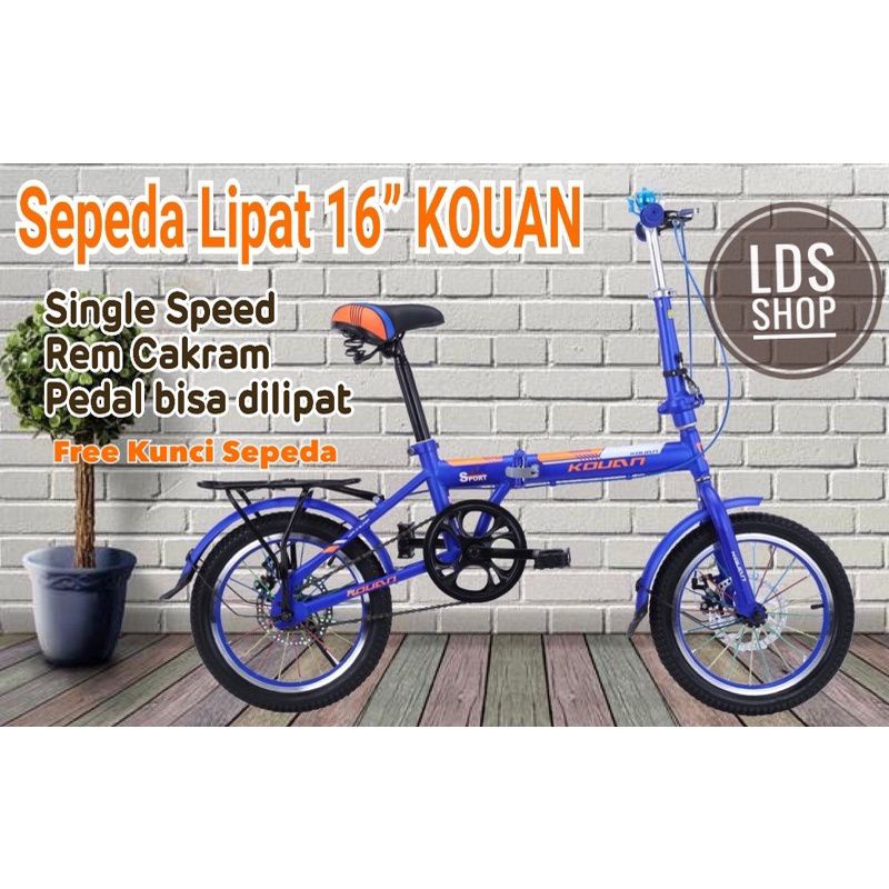 Sepeda lipat kouan 16 disc Cakram