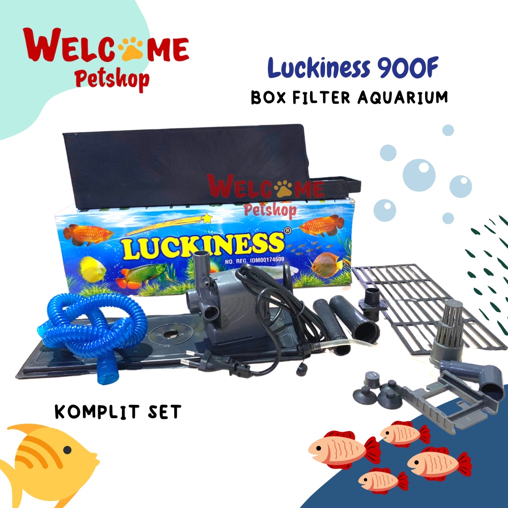 Luckiness 900F Box Filter Medium Aquarium Aquascape Lengkap Mesin