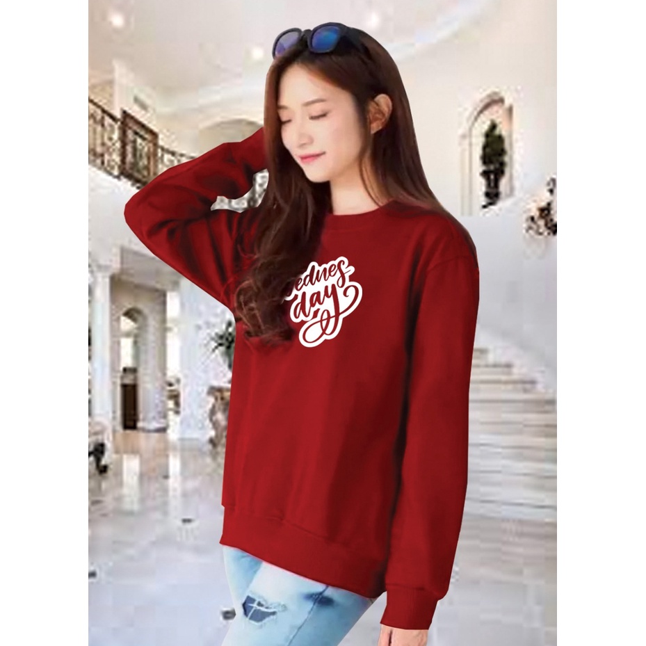 Kaos Lengan Panjang WEDNESDAY/ Kaos Sweatshirt / Atasan Wanita / Atasan Wanita Lengan Panjang / Atasan Import / Kaos Wanita Blus