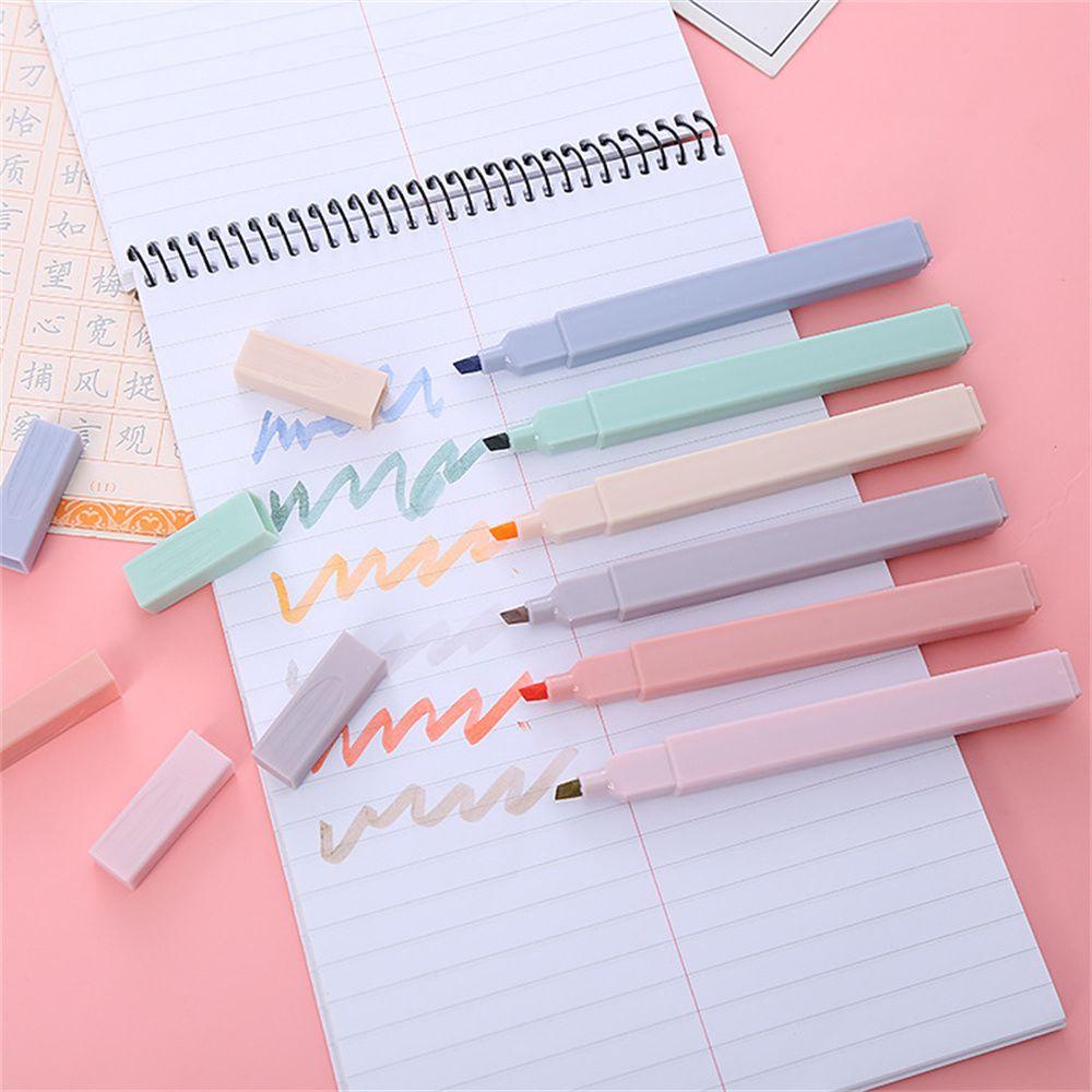 Agustina Soft Tip Stabilo Warna Cahaya Kawaii Kantor Perlengkapan Sekolah Jurnal Pelindung Mata Fluorescent Pen