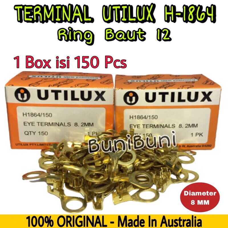 Terminal Skun Utilux Ring Baut 8 / 10 / 12 - Utilux H430 / H1863 / H1864 Original (Box isi 150pcs)