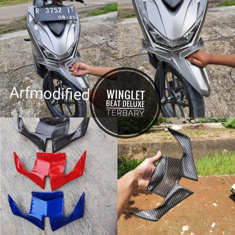 Winglet Beat Deluxe 2020 2021 2022 winglet beat street Hitam Carbon Putih model sporty
