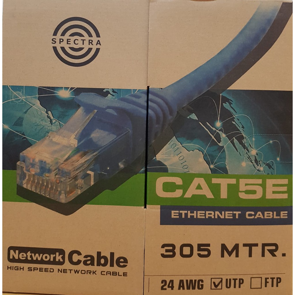 Kabel Lan Spectra UTP Cat5E Cat 5E Indoor Ethernet Internet 1 roll 305 M