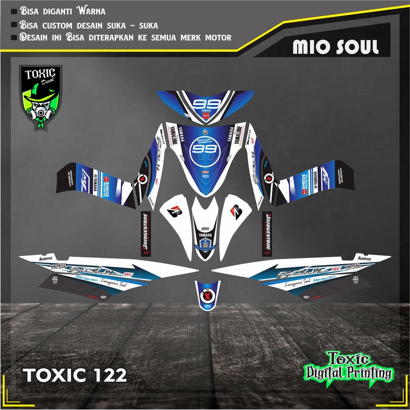 Sticker Decal YAMAHA MIO SPORTY ENEOS BIRU PUTIH