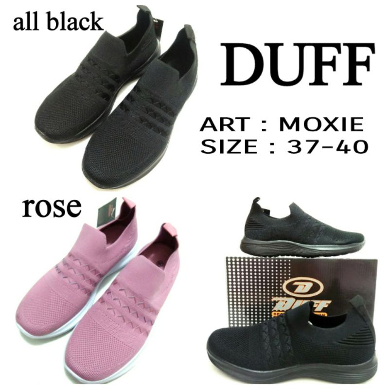 SEPATU SLIP ON CEWEK DUFF MOXIE SIZE 37-40 FASHION CEWEK WARNA ROSE DAN HITAM TERMURAH