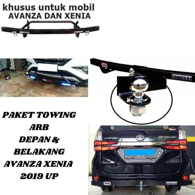 PAKET TANDUK TOWING BESI PELINDUNG BUMPER BEMPER DEPAN BELAKANG MOBIL ALL NEW AVANZA XENIA 2019 2020