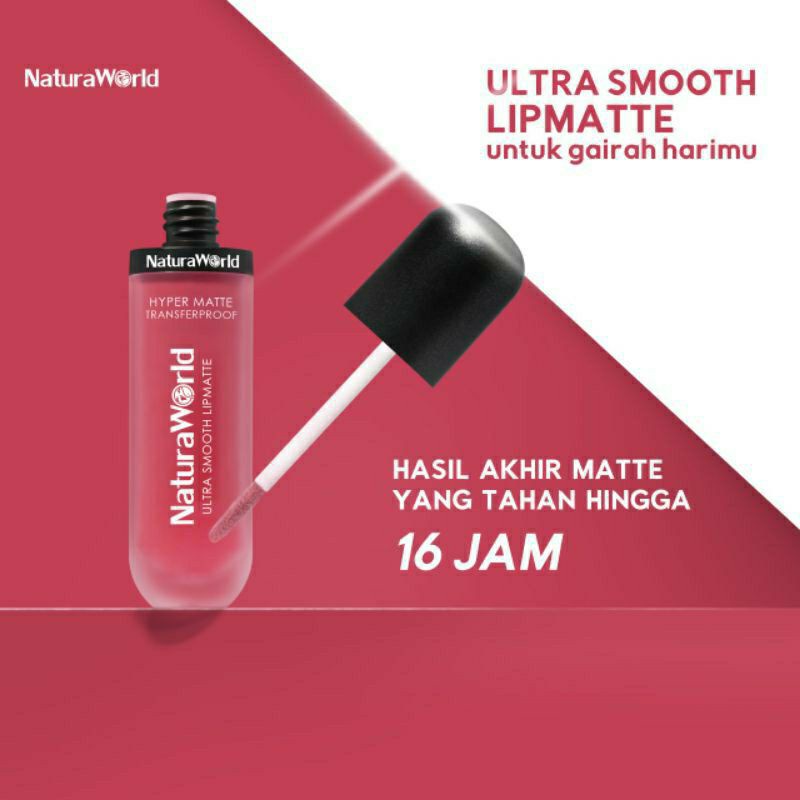 Lipstik Natura World Lipmatte Hypermatte Transferproof Naturaworld Lipstick Long lasting Tahan Lama