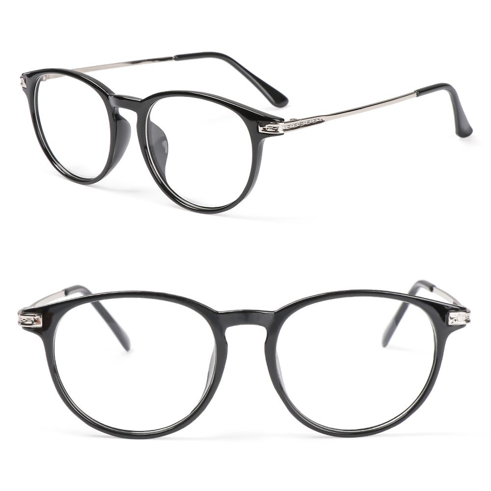 Animor Kacamata Optik Frame Bulat Lensa Flat Ultra Ringan Gaya Vintage Untuk Pria / Wanita