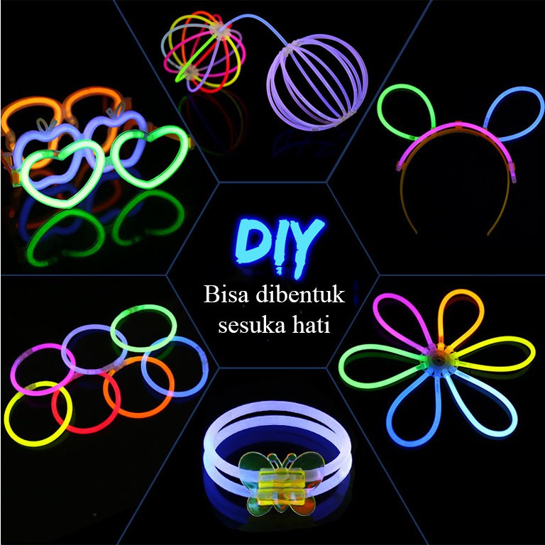 Glow Stick Heart Glasses Gelang Glow Stik Kaca Mata Hati Gelang Fosfor