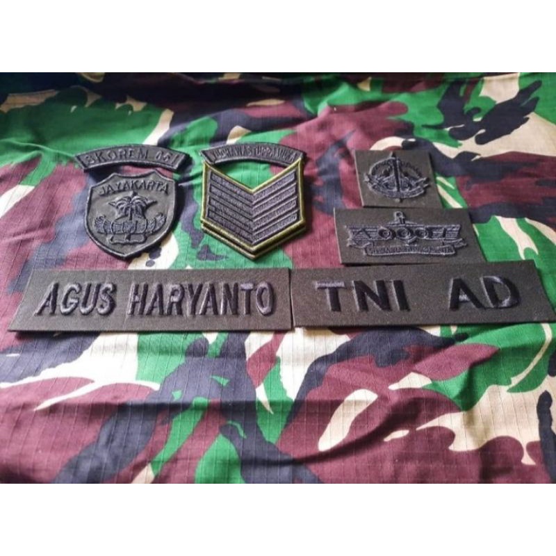 1 Set Atribut PDL TNI / Papan Nama PDL TNI (Perkeras Mika)