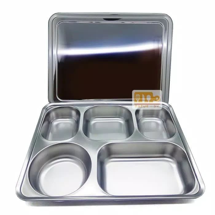 Piring Sekat Prasmanan Stainless / Nampan Sekat Food Tray Stainless