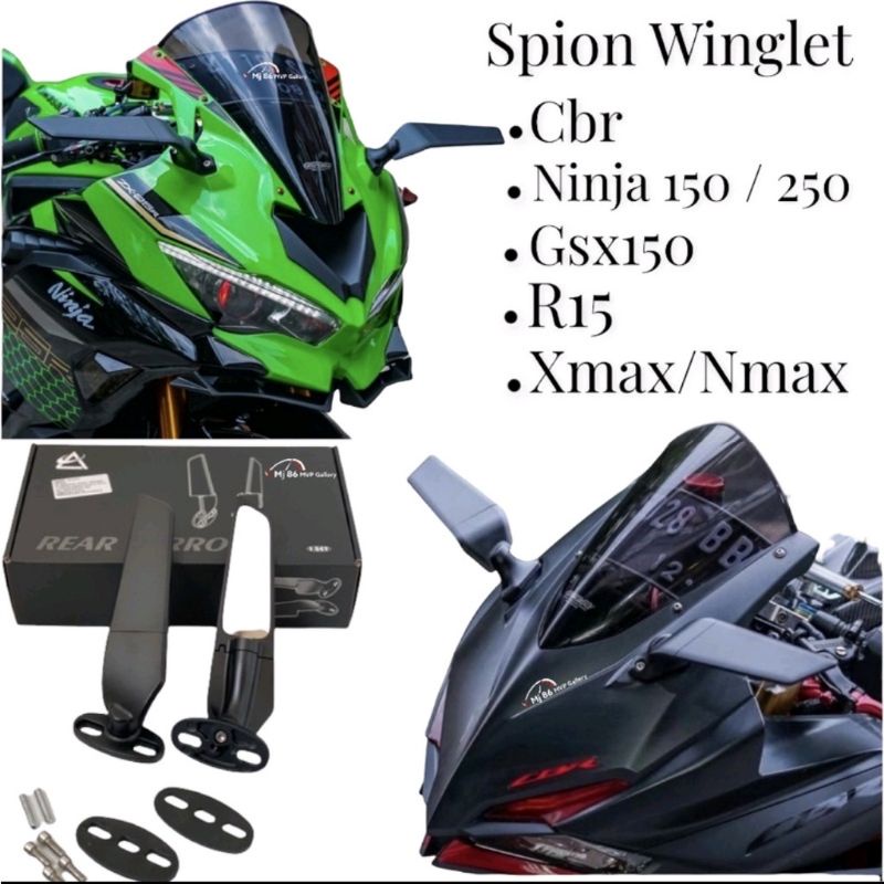 Spion Rizoma Winglet Termurah Untuk Motor Nmax,R15,CBR,Ninja,Zx25R,GSX dll