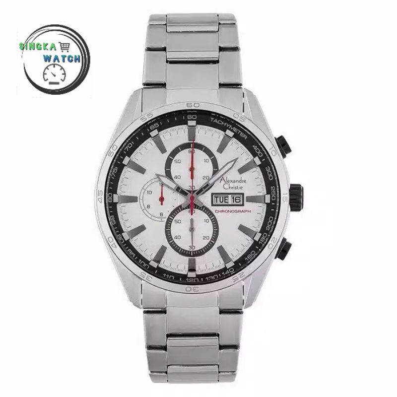 JAM TANGAN COWOK ALEXANDRECHRISTIE AC ORIGINAL SERI 6495MC SILVER