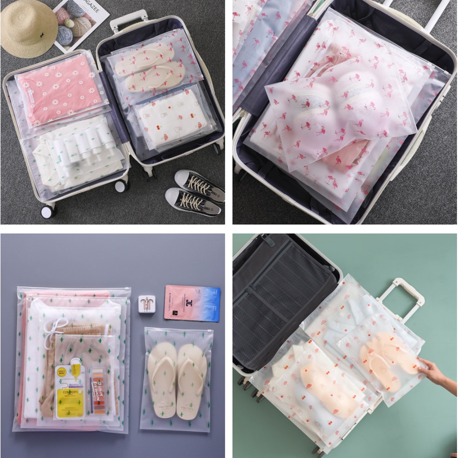 CHIKOISME - Flaminggo Cactus Daisy Mushroom Travel Pouch Serut Organizer Serbaguna varian size NR