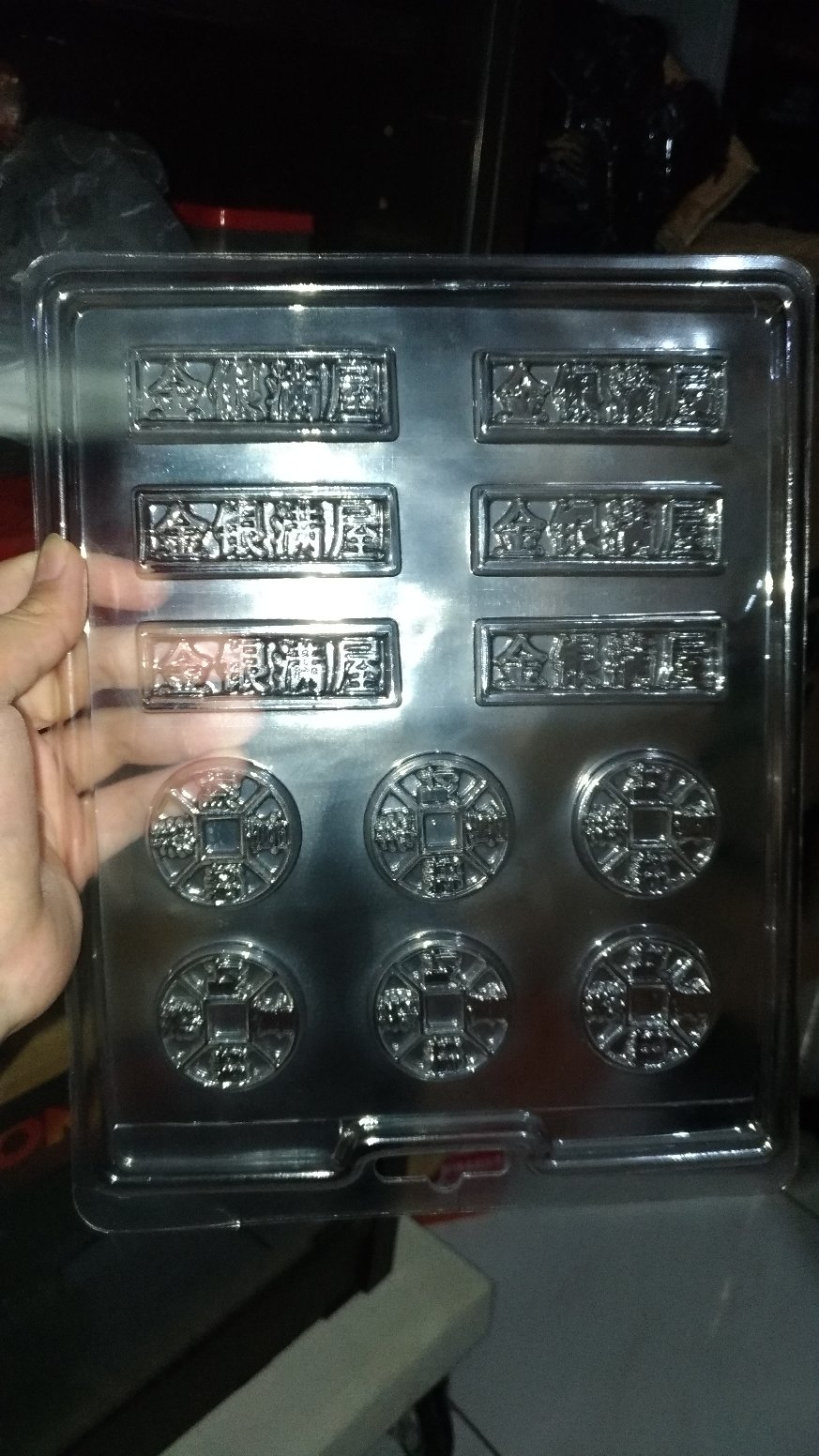 Cj Cetakan Coklat Koin Coin & Plakat Plastik