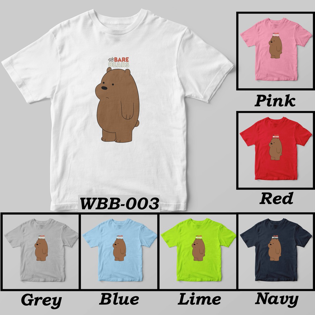 [FREE NAMA !!] Kaos Anak &amp; Family We Bare Bears 100% COTTON PREMIUM