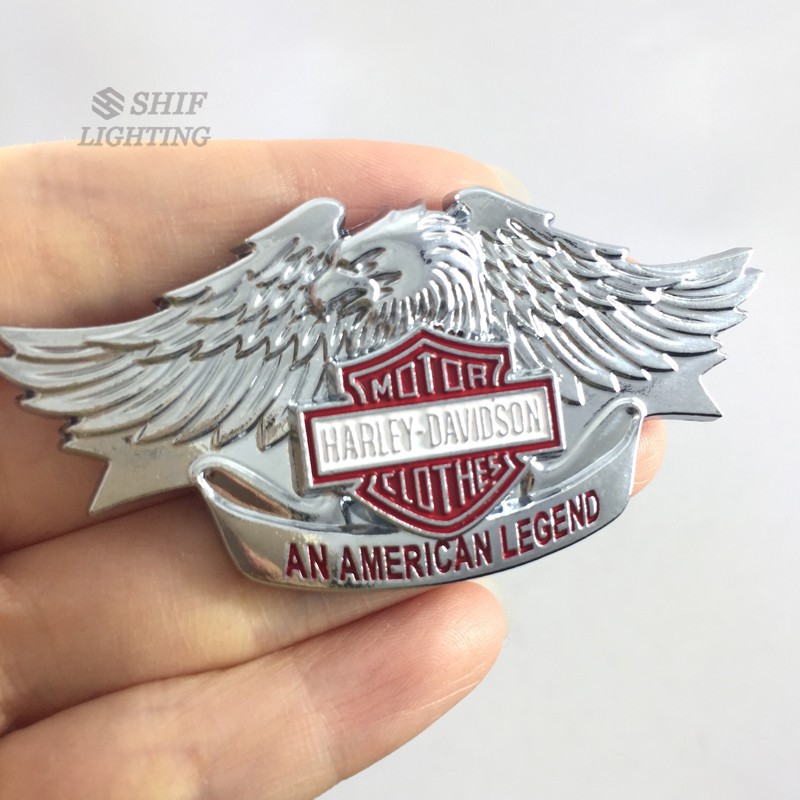 1Pc Stiker Emblem / Badge Motif Elang Harley Davidson Bahan Metal untuk Motor / Mobil