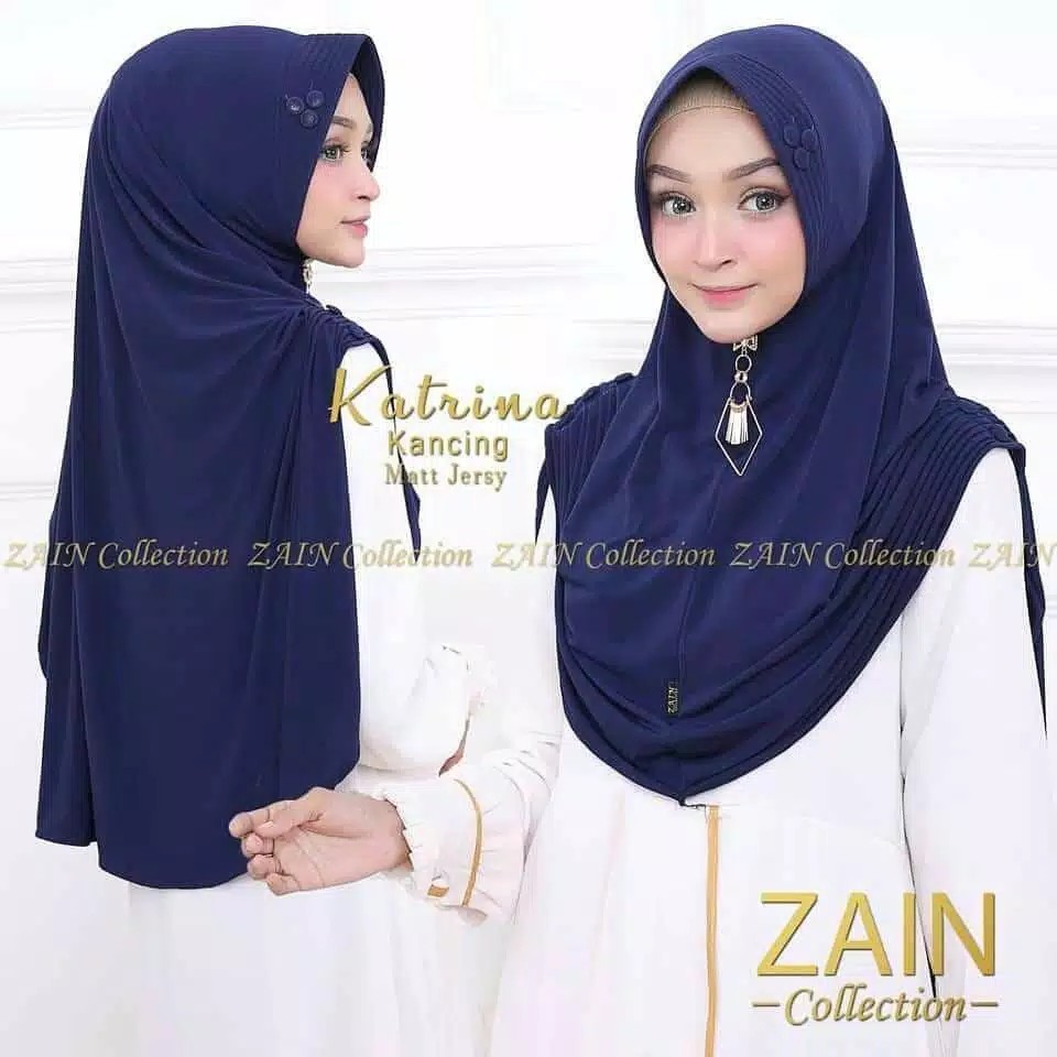 JILBAB KHIMAR KATRINA KANCING KERUT KANAN KIRI HIJAB BERGO KERUDUNG  INSTANT SYARI MURAH-3