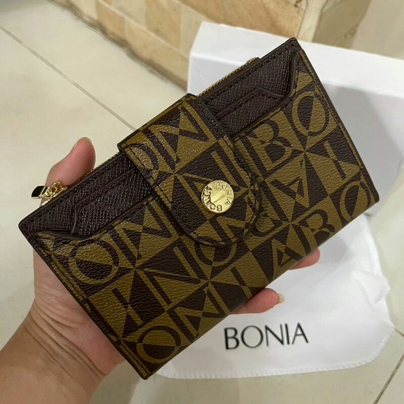 DOMPET PENDEK LIPAT KANCING BONIA IMPORT FREE BOX