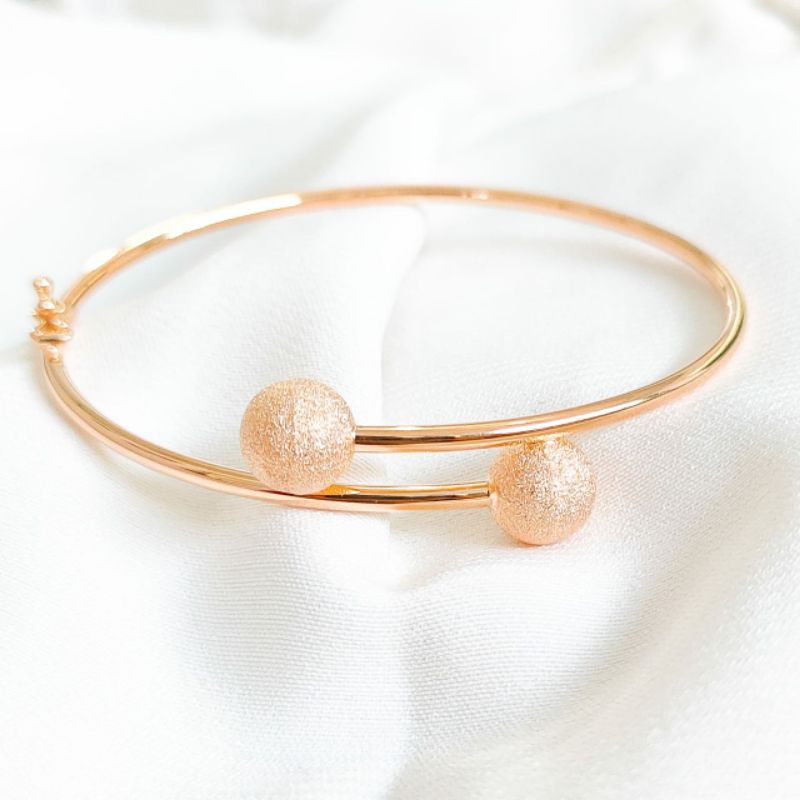 Promo Gelang tinju cristal bulat emas asli Elegan