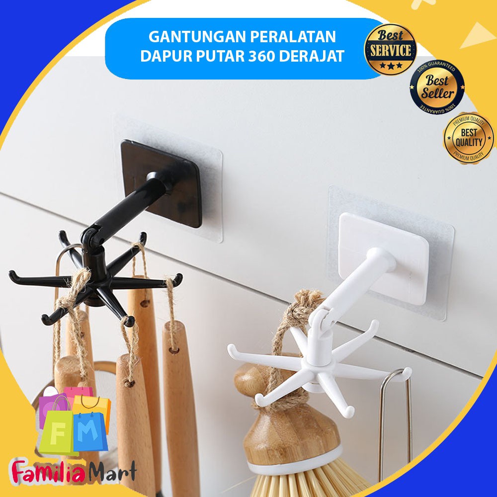 Gantungan Peralatan Dapur Hook 6 Kaki Putar 360 derajat Gantungan kamar mandi peralatan masak