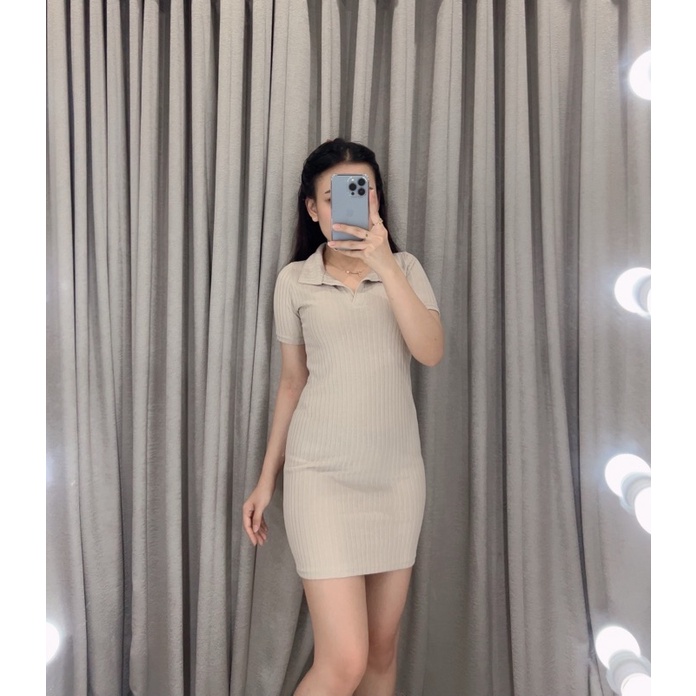 Dress Knit bodycon polo 261 | Dress slim korea | Dress wanita