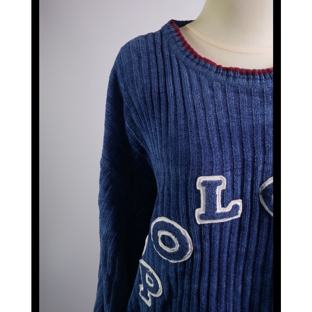 Sweater Rajut Velvet Polo Up Club Big Size (A2.28) Image 2