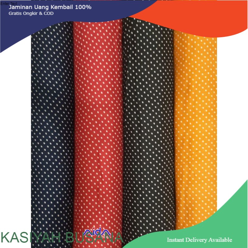 BAHAN KAIN KATUN RAYON MOTIF POLKADOT (PER 0.5M)