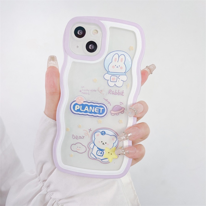 Soft Case Silikon Transparan Motif Kartun Untuk iPhone 13 12 11 Pro Max X Xr Xs Max SE 8 7 6 6s Plus