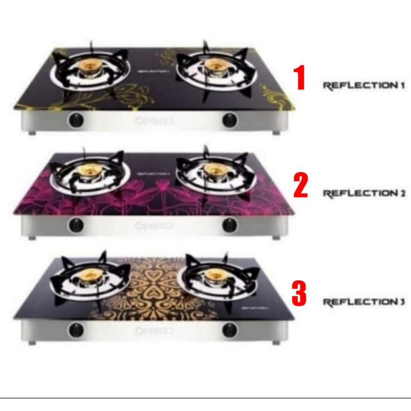 kompor gas kaca NIKO 2tungku