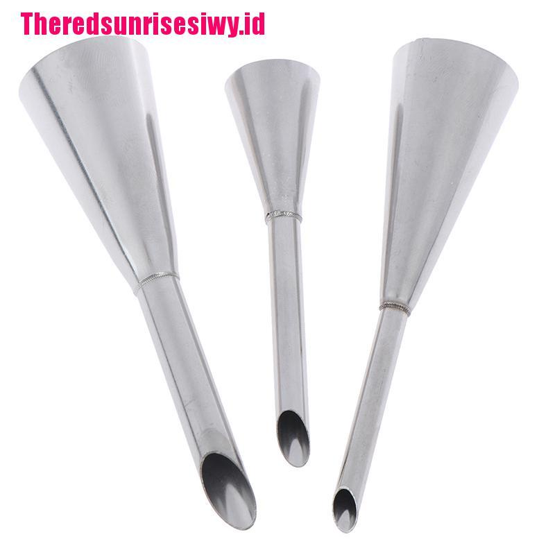 3 Pcs Nozzle Pipa Puff Bahan Stainless Steel Untuk Dekorasi Kue