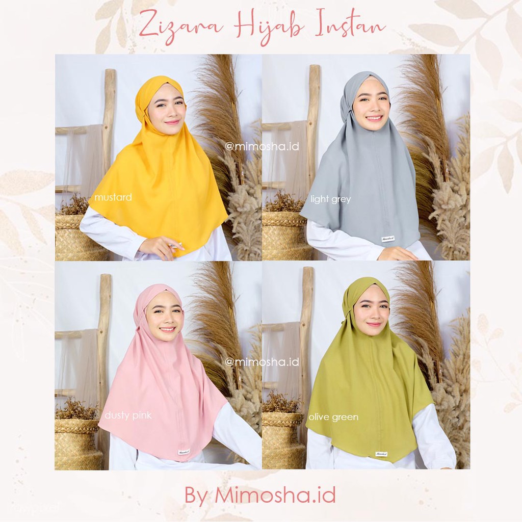 Premium Hijab Instan - Zizara Hijab Instan by mimosha.id - Hijab Instan daily khimar-Kerudung Bergo
