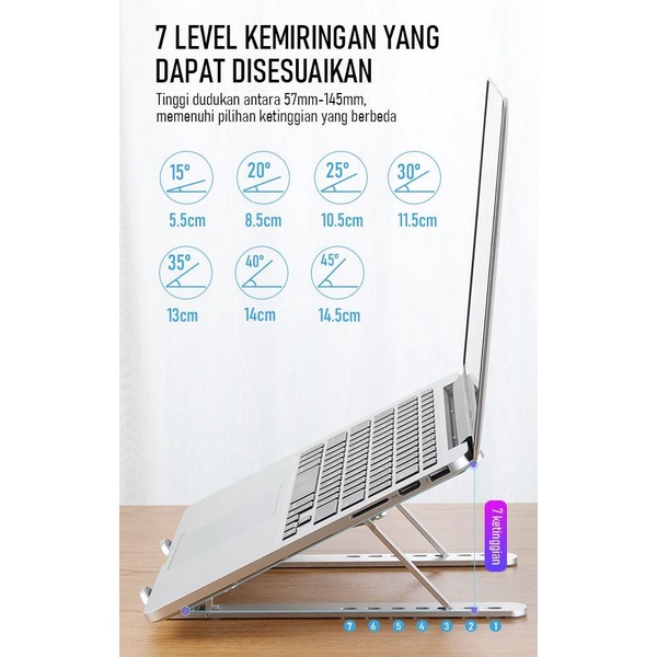 Robot RT-LS02 Aluminum Foldable Laptop / Macbook Pro Cooling Stand - Garansi Resmi 1 Tahun