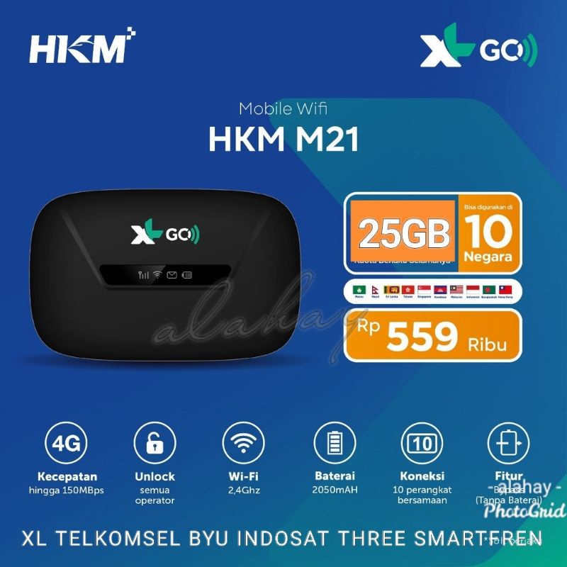 Jual MODEM WIFI XL GO IZI HKM M21 MIFI UNLOCK 3G / 4G LTE OPERATOR