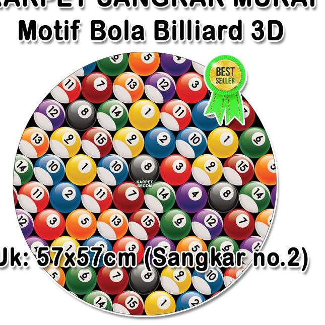 ● Karpet Motif BOLA BILLIARD 3D - Sangkar Bulat Murai - Kacer - C.ijo ☈