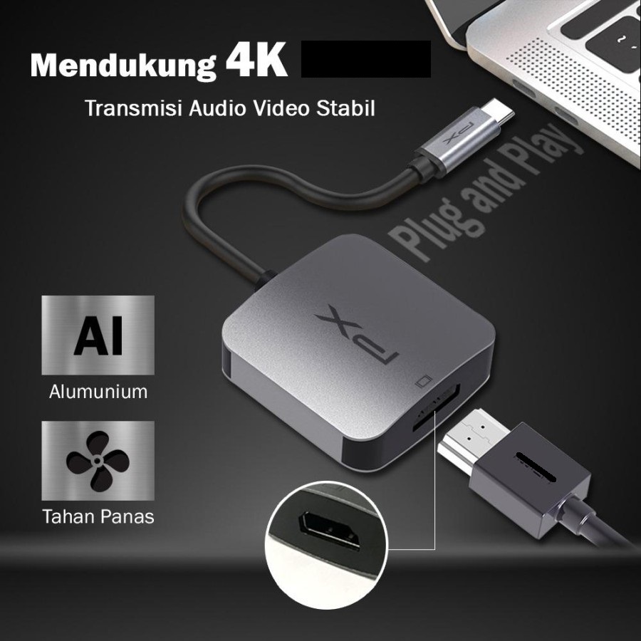 Konverter Usb3.1 Type c to hdtv px 4k uch1h - usb-c to hdtv converter Uch1h