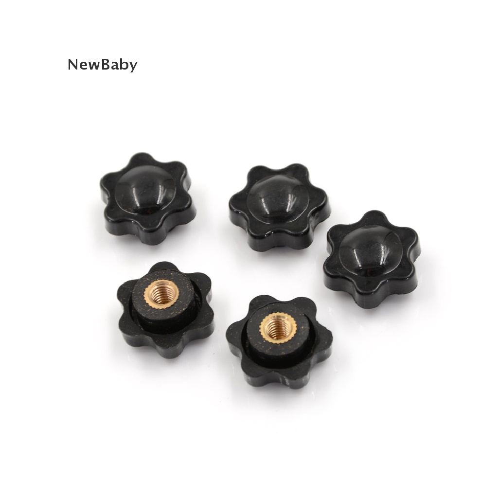 Newbaby 5Pcs Kenop Clamping Female M6 Bentuk Bintang Warna Hitam