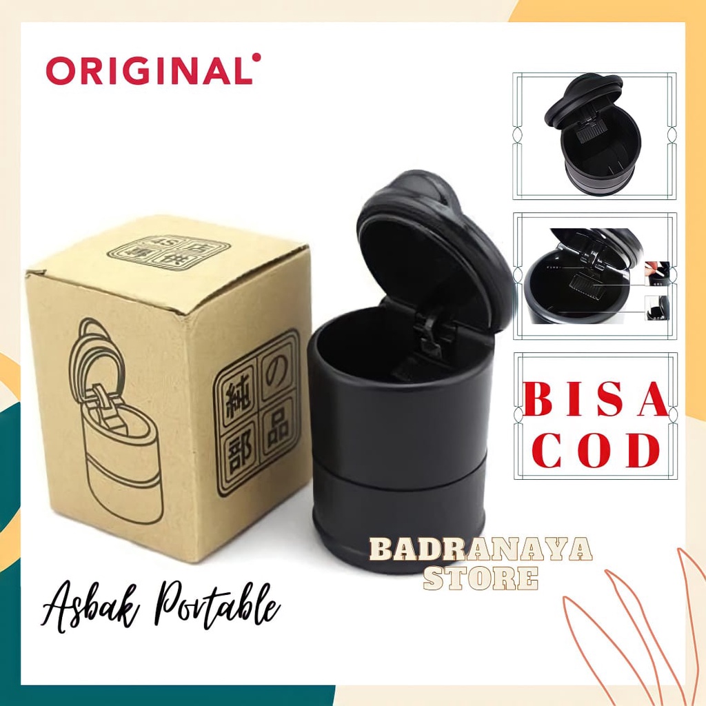 Asbak Rokok Asbak Portable Mobil Cara Ashtray Asbak Mobil Asbak Abu Rokok Hitam Polos